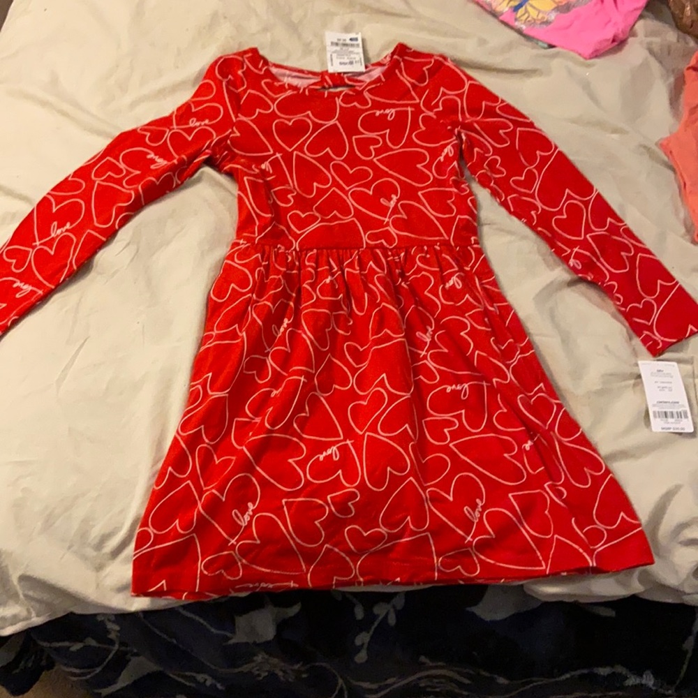 Kids cotton red dress